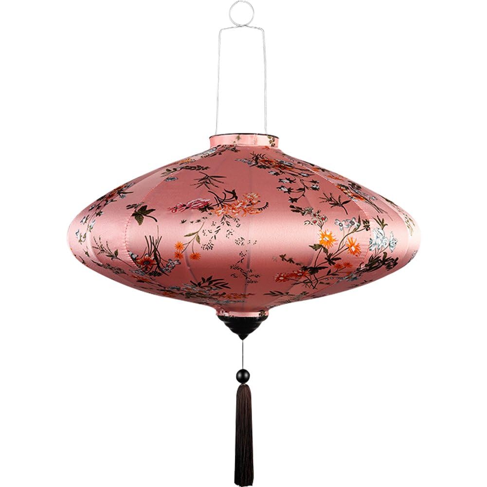 Fituenly Chinese Lantern Oval Hanging Lantern Festival Silk Lantern Spring Festival Hanging Decor for Party Wedding Supplies