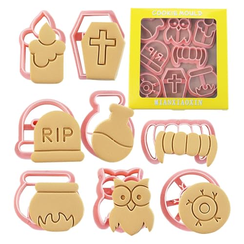 Cortador de galletas de calabaza, cortador de galletas para Halloween,Cortador de galletas con forma de sello de dibujos animados, moldes de de Halloween | Herramientas creativas para hornear