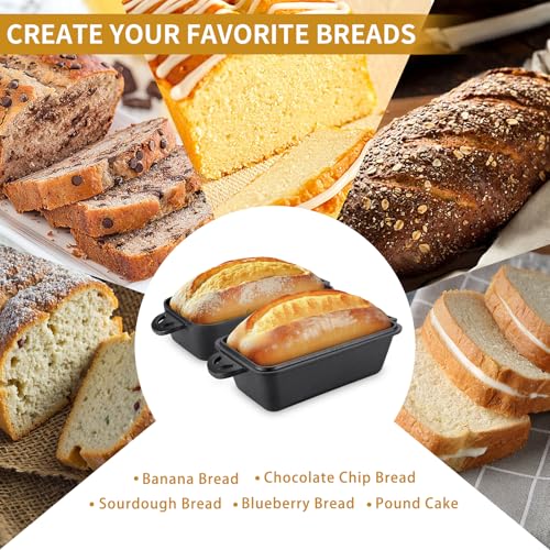 Image of AILITOR Cast Iron Loaf Pan with Lid 9x5 Inch - Bread Baking Pans for Homemade Bread, 2 Piece Set