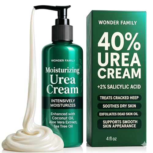 Urea 40% Cream for Feet Maximum Strength – Intensive Foot Repair & Cracked Heel Treatment – Athletes Foot Treatment Peel Mask – 40% Lotion for Dry Skin & Hand Cream for Women & Men – 4 Fl Oz