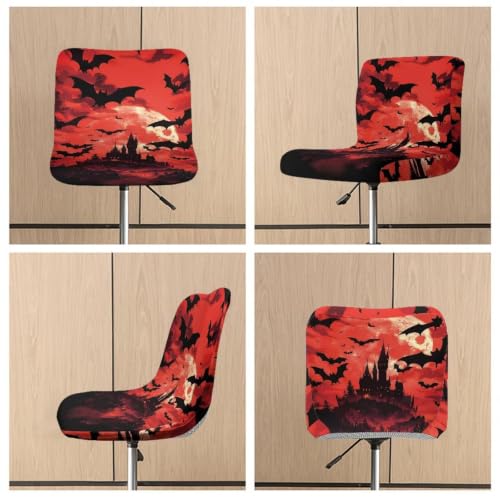 Image of Bat Bar Stool Chair Cover 2 Pack Barstool Slipcovers Counter Stool Chairs Covers with Waterproof Seat Pad Bar Seat Cover with Elastic Bottom