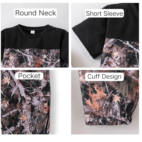 Image of 5-12 Years Boys Clothing Set Camo Hoodie & Cargo Pants Outfits Set 2025 Fashion Clothing
