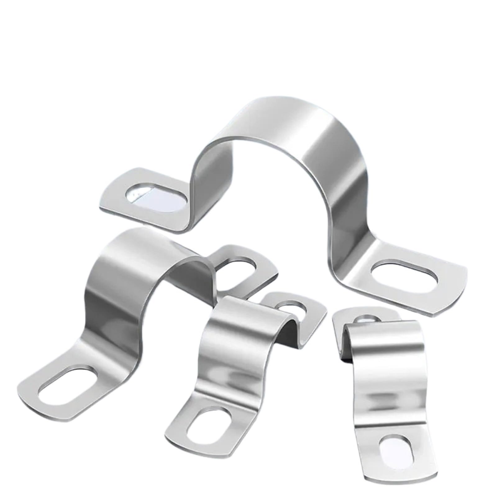 U Shape Pipe Clamp 304 Stainless Steel Thickened Riding Card U-Shaped Pipe Clamp Holder Bracket Buckle Throat(10mm-20pcs)