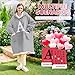 Wearable Blanket Hoodie with Letter A-Z - Oversized Sweatshirt Blanket Hooded Monogrammed Personalized Gifts for Women Girlfriend Sister, Grey, Initial H