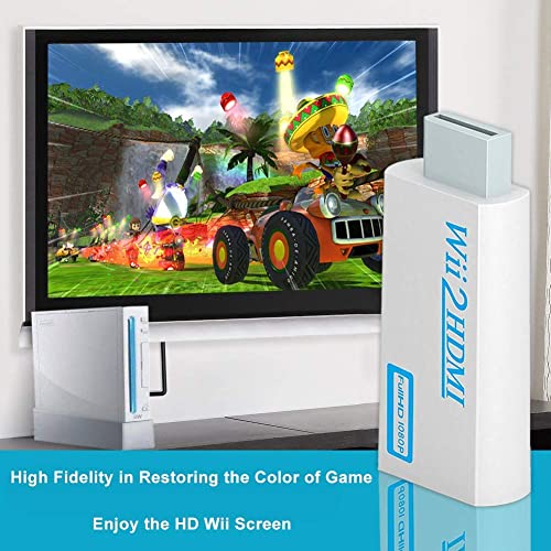 vienon Wii to hdmi Converter, wii hdmi Adapter with 3.5mm Audio Jack&HDMI Output 1080P Full HD Compatible with Wii, Wii U, HDTV, Monitor-Supports All Wii Display Modes(White) - Thumbnail 5