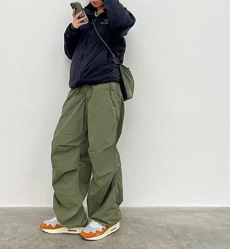 Drawstring Low Waist Y2K Cargo Pants Baggy Straight Wide Leg Trousers E-Girls Harajuku Hiphop Streetwear Sweatpants #TOP1