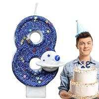 Bougies D'anniversaire En Forme De Chiffres | Bougies D'anniversaire Planète De L'espace Bleu – Bougies Décoratives Fantaisie, Décoration De Fête Sur