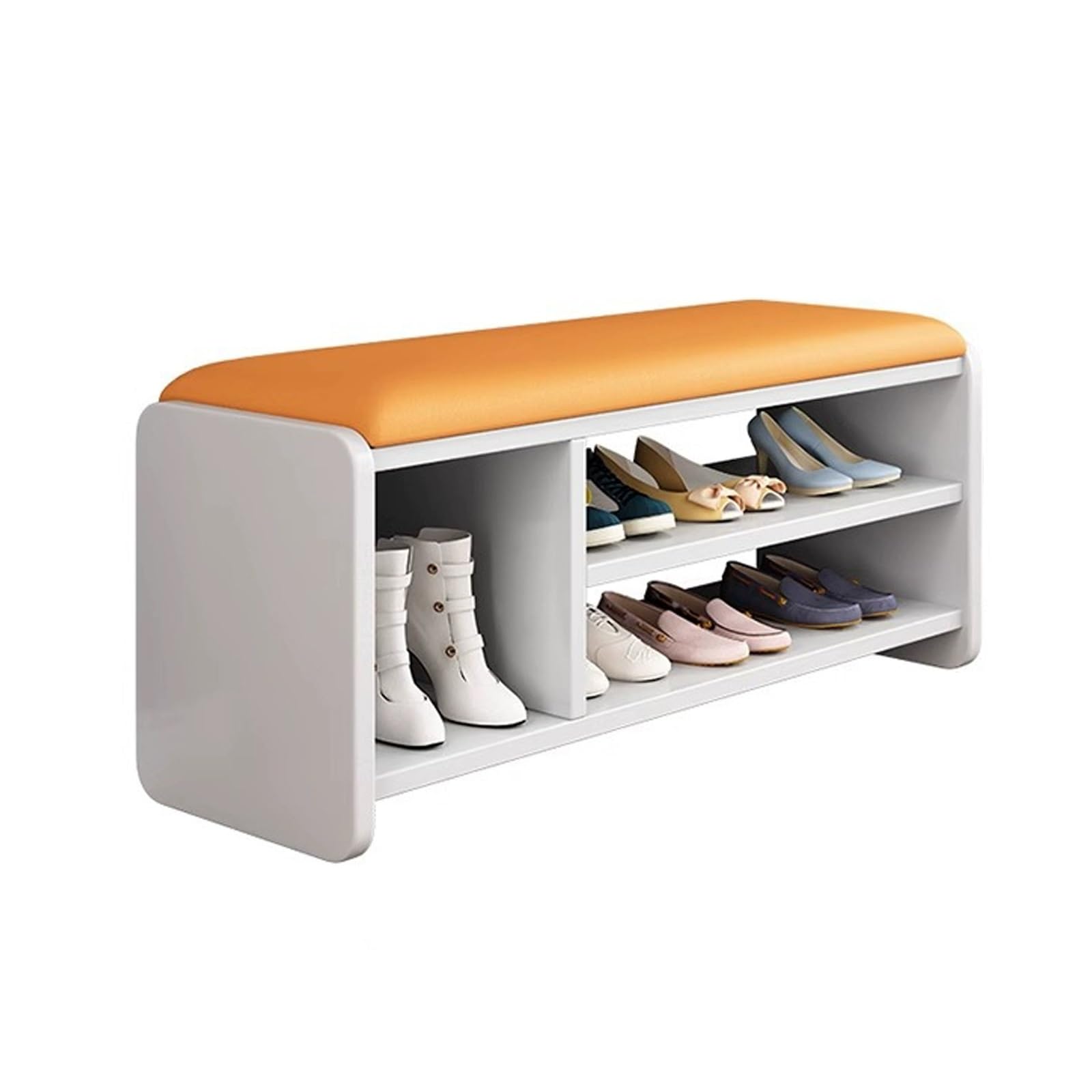 MSHGSKU Modern Shoe Bench with Padded Seat – Upholstered Entryway Storage Shelf for Living Room Hallway and Bedroom nization