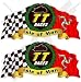 ISLE of MAN TT Races MANX Moto GP Racing 3" (75mm) Vinyl Bike-Helmet Stickers, Decals x2