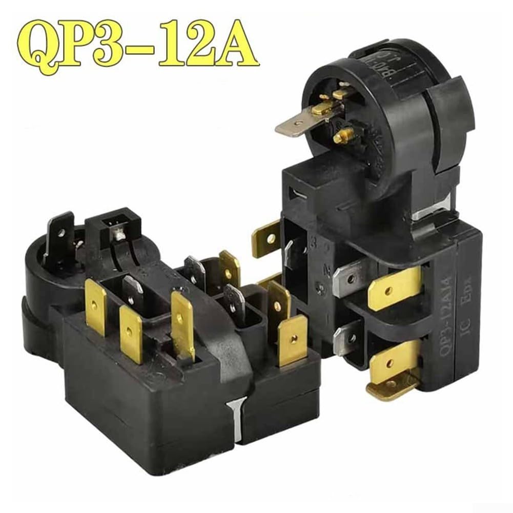 Relais de démarrage QP3-12A pour compresseur de démarreur de réfrigérateur, relais intégré, protection contre les surcharges et congélateur (1 pièce)