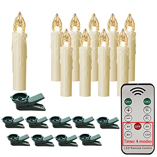 Petites bougies coniques LED sans flamme sécurisées pour décorer un sapin sans risque