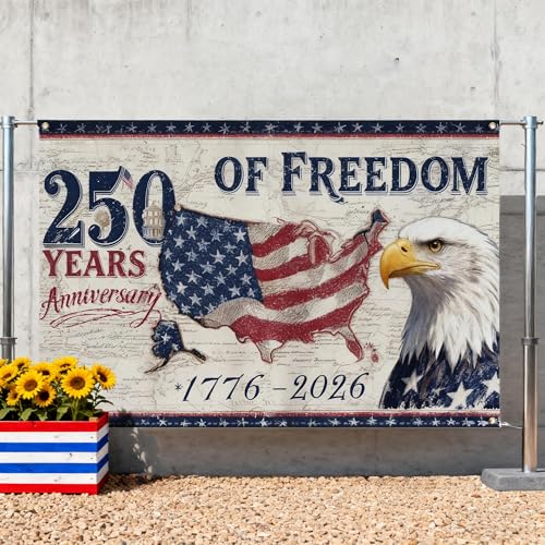 American 250 Years of Freedom Backdrop 1776-2026 3.6 x 6 Ft miniatura 6