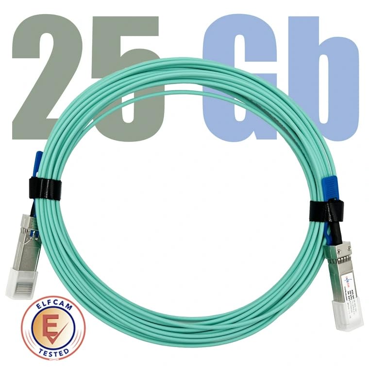 Elfcam® - 5 Mètres Câble Fibre Optique 25Gbit/s OM3 SFP28 à SFP28 AOC Câble,5m