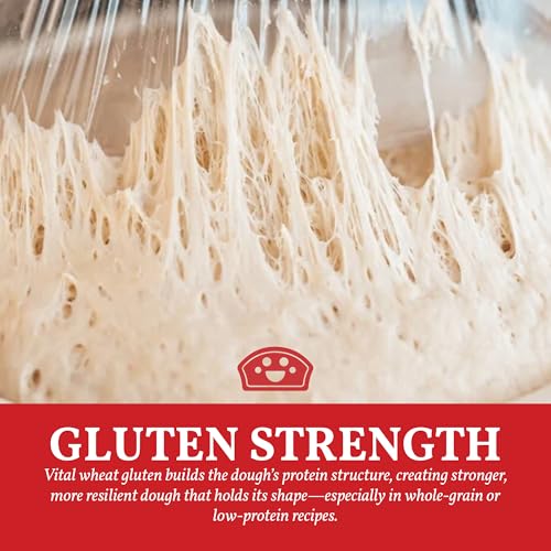 Image of Bakers Club Artisan Vital Wheat Gluten 10oz - Bread Flour Enhancer, High Protein, Seitan Flour, Low Carb, Vegan, Non GMO Gluten Powder - Made in USA
