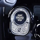 Pursuestar Bling Bling Crystal Button Start Ignition Control Switch Cover Car Interior Accessories Trim Sticker Decals for Mercedes Benz A B Class GLB GLA CLA 2019 2020 2021 2022