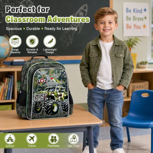 Image of UFNDC 3PCS Boys Backpack,16 inchKids Dinosaur Bookbag with Lunch Box, School Bag for Elementary Toddler