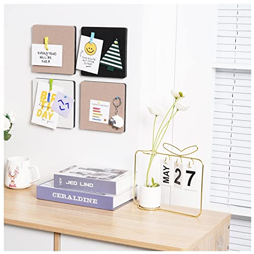 Afumazi 9 Pcs Square Felt Pin Cork Boards For Walls, Adhesive Felt Small Bulletin Board Tiles For Photos, Pictures, Memos (Color C Square) #TOP1