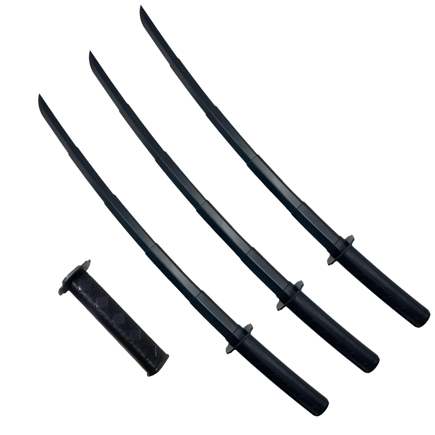 BORFUE 3pcs 3D Printed Gravity Retractable Samurai Sword Samurai Cosplay Model Toys Knife Telescopic Sword Creative Decompression Tricky Toy Black