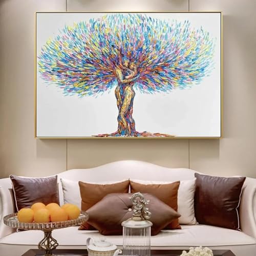 Art mural abstrait sur toile texturée de haute qualité pour chambre