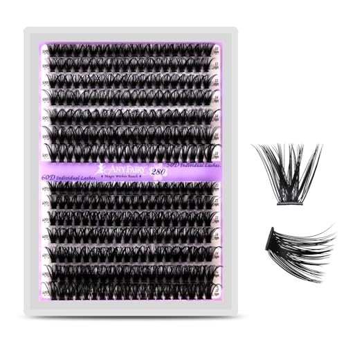 Lash Clusters Wispy Eyelash Clusters 280pcs 10-18mm Cluster Eyelash Extensions 50D 60D Individual Lashes for Self Application (Sylph 50D&60D, 0.07D)