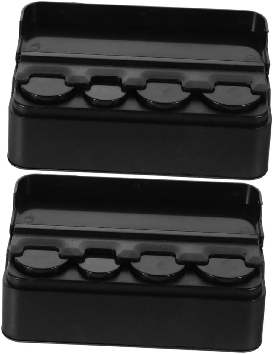 Alipis Car Change Holder Coin Organizer 2 Pack PP Black Storage Box