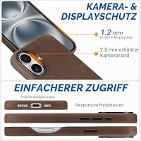SHIELDON Lederhülle für iPhone 16 Plus 6,7" 5G 2024, Dunkelbraun – Ansicht 7
