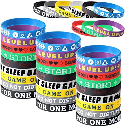 30 Pezzi 9 Stili Braccialetti per Videogiochi Braccialetti di Gomma Braccialetti per Feste di Gioco Braccialetti in Silicone Colorati per Bomboniere Feste Compleanno di Giocatori