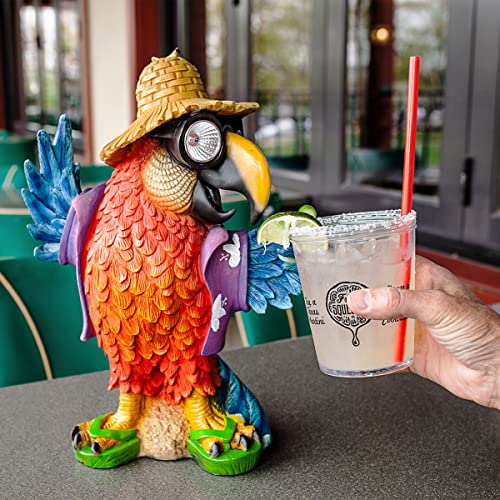 Exhart Garden Sculpture, Solar Party Parrot Garden Statue, Led Eyes, Outdoor Lawn And Yard Decoration, 11 X 5.5 X 15 Inch #TOP5