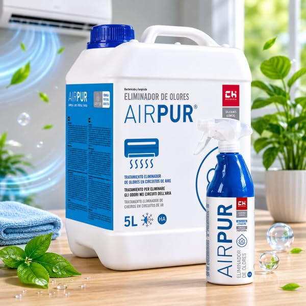 Pack AIRPUR - Garrafa + Pulverizador para Eliminar Olores en Aire Acondicionado | Bricoprofesional