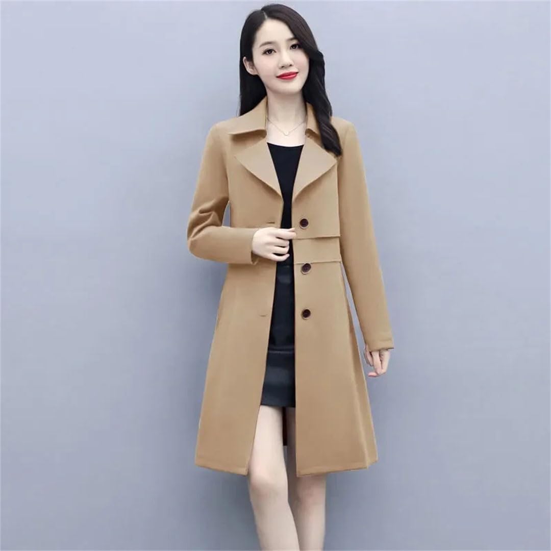 Trench lungo da donna monopetto slim trench cappotto femminile Outwear Autunno Manica lunga Trench
