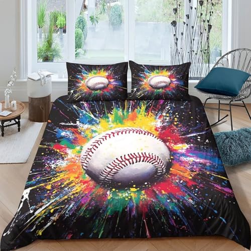 Housses de couette baseball 140x200 microfibre