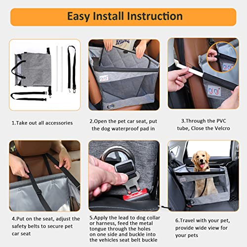 Dog Car Seat for Pet Travel with Waterproof Pad, Half seat Dog Hammock,Harness Hook, Breathable Mesh, and Adjustable… - Image 5