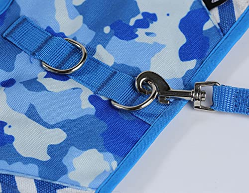 Image of Cat Harness and Leash for Walking Escape Proof, Adjustable Cat Vest Harness, Padded Stylish Cat Walking Jackets, Blue Camo, X-Small