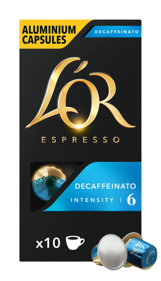L'OR Decaffeinato - 100 Capsules de Café intensité 6 - Compatibles Nespresso (lot de 10 x 10)