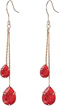 Vissen Zirconium Pendante Boucles d'oreilles Femme Plaqué or Longue Chaîne Crochet Boucle oreille Cadeau Bijoux