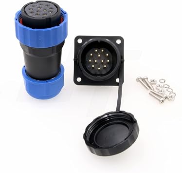 HE29 12 Pin Connector Waterproof IP68 Circular Power Female Cable Plug Male Panel Socket Quick Disconnect, 10 Amp Current High-Voltage