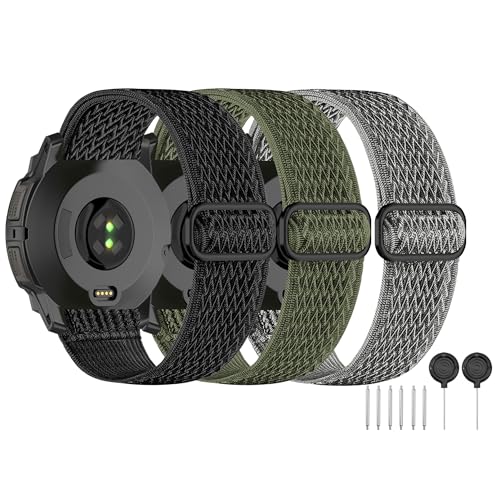 Laband �X�|�[�c�i�C�����r���v�o���h 3�{�p�b�N Garmin Instinct 3 45mm/Instinct 2 Solar/Instinct�ɑΉ� 22mm �\�t�g �L�k�� �ʋC�� �����p�X�g���b�v Garmin Instinct Tactic