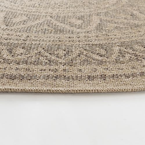 Alfombra de pasillo resistente a los rayos UV de estilo boho beige para exterior e interior 7