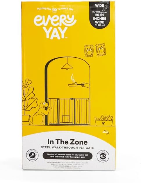 EveryYay by Petco in The Zone Black Steel Walk-Through Pet Gate