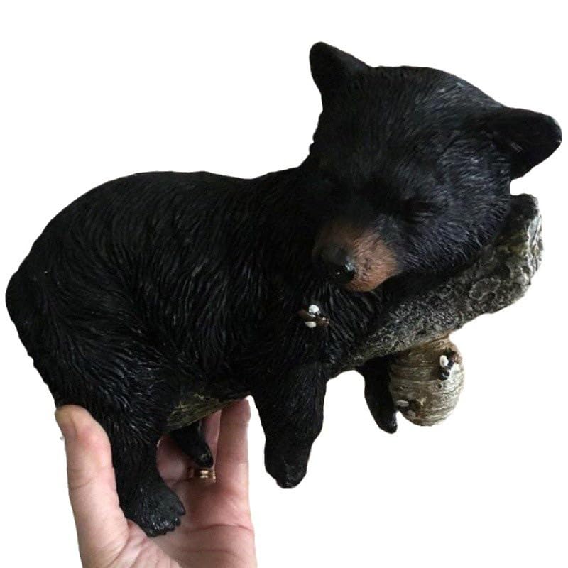 Cute Bear Cub Napping Hanging Out in a Tree Figurine， Baby Bear Bear Garden Figurines Outdoor Decoration，Suitable for Garden Decor Hanging Outdoor Decor
