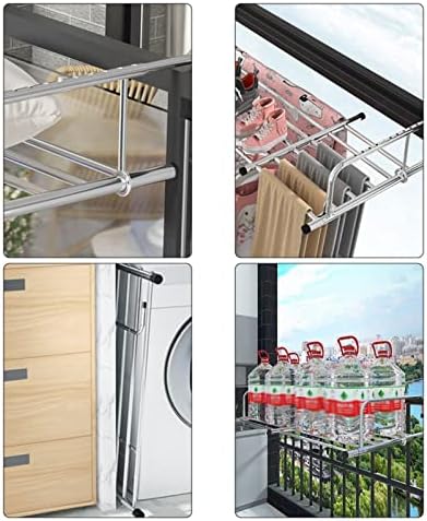 Indoor Outdoor Clothes Drying Rack Foldable Clothes Rack.Clothes Horse Clothes Airer Retractable Balcony Drying Rack,Folding Drying Rack,Stainless Steel Laundry Drying Rack for Indoor Outdoo