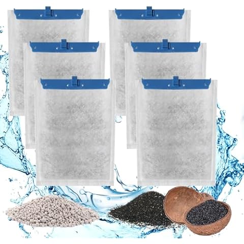 FUNSWTM Medium Fish Tank Filter Cartridges for Tetra Whisper Bio-Bag Filter: 6Pcs Aquarium Filter Cartridge Compatible with Tetra Whisper Filters 10i/IQ10/PF10,Tetra Whisper Power Filter 5-10Gallons Cover