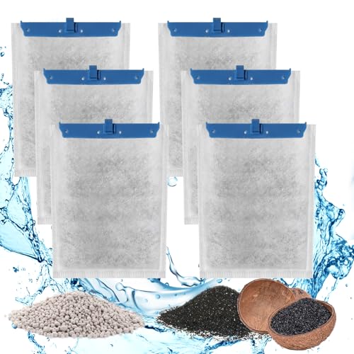 FUNSWTM 6 Pack Large Filter Cartridges for Tetra Whisper Bio-Bag Filter: Large Aquarium Filter Cartridge Compatible with Tetra Whisper Filter 20i/40i IQ20/30/45/60 PF20/30/40/60 & ReptoFilter