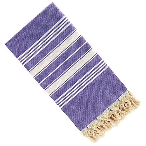 Dandelion - Basic Pattern - 100% Naturally-Dyed Cotton Turkish Towel Peshtemal - 71x39 Inches - Purple
