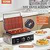 VEVOR Commercial Waffle Maker, 10PCS Rectangle Waffle Baker Machine, 1550W Non-Stick Stainless Steel Belgian Waffle Iron with Temp and Time Control, Handle, for Restaurant Bakery Snack Bar Family