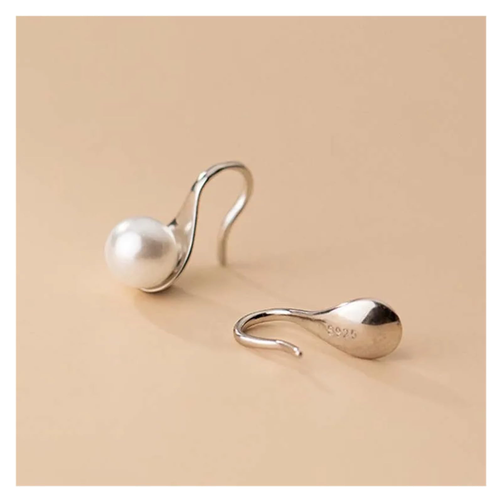 Sólido 925 plata esterlina pendiente gancho poste para perlas redondas pendientes de piedras preciosas de oro de 18 k joyería hacer hallazgos (18K oro plata-5 mm 4pcs)