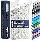 MOISISSURE? PAS DE CHANCE - Le tapis baignoire antidérapant bebe est antibactérien, résistant aux moisissures & lavable en machine à 30°. Les trous extra larges du antidérapant douche pour enfants permettent à l'eau de circuler & de s'écouler de manière optimale, quel que soit l'endroit où se trouve la bonde!