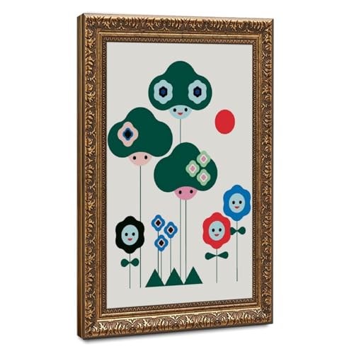 Poster sur toile We Are Happy Flowers 30x45cm, idee cadeau originale pour deco de naissance