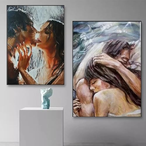 Affiche de couple abstrait 70x100 cm pour habiller un grand mur vide