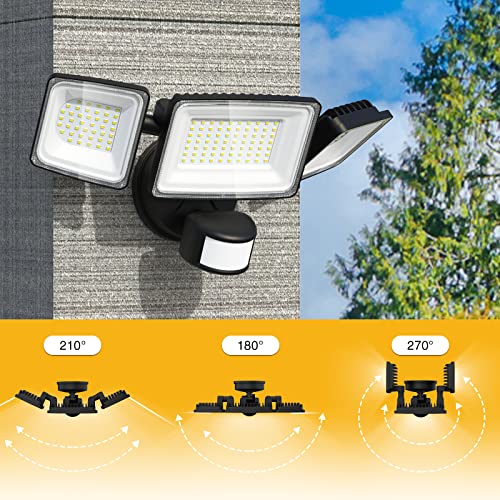 Onforu 100W Motion Sensor Outdoor Lights With Remote Control, Led Flood Lights Dusk To Dawn Security Lights, 9000Lm, 6500K, Ip65 Waterproof Exterior Floodlight For House Yard Porch Garage Eave (Black) #TOP6